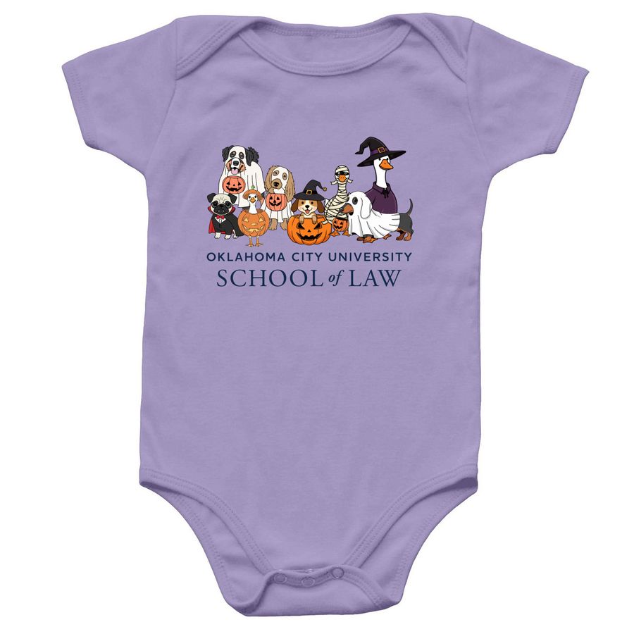 Trick-or-Treat OCU Law Onesie&nbsp;, a Lavender Infant Onesie
