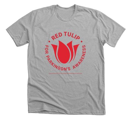 Red Tulip For Parkinson's Awareness Shirts, a Athletic Heather Premium Unisex Tee