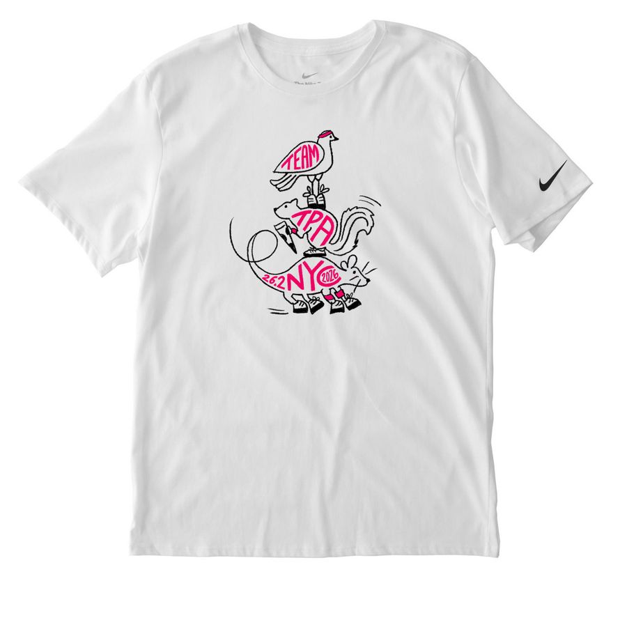 Team TPA NYC Marathon '26 | Performance, a White Nike Dri-FIT Jersey Blend Performance Tee