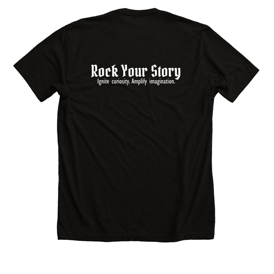 Time For Rock N Roll (White), a Solid Black Blend Premium Unisex Tee (back-view)