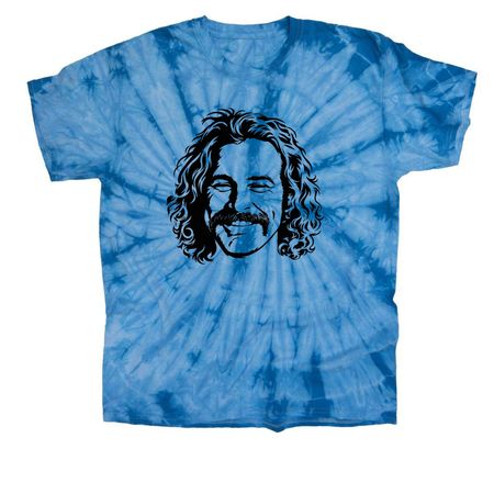 Mustache, a Baby Blue Classic Tie Dye Tee