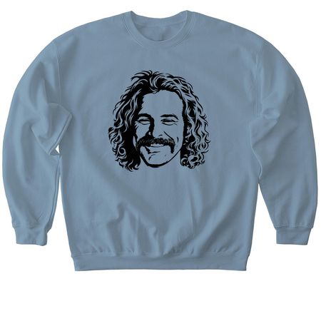 Mustache, a Stone Blue Softstyle Crewneck Sweatshirt