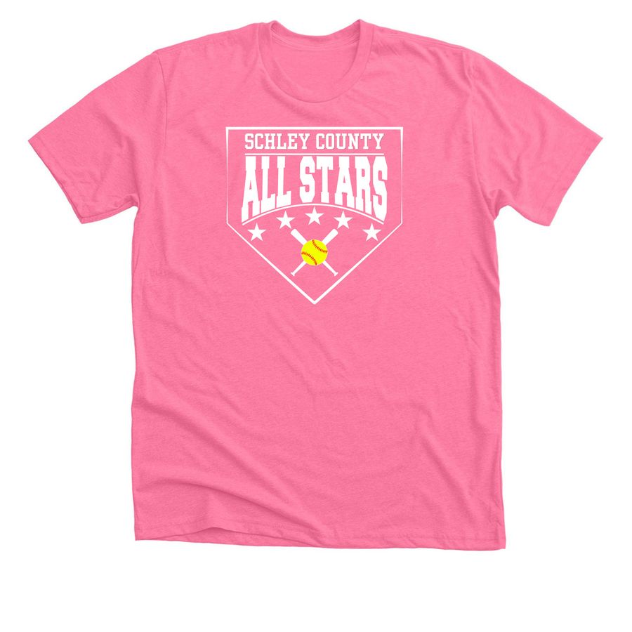 SC 10u All Stars Home Colors, a Neon Pink Premium Unisex Tee