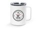 Wiktor Stamp Mug, a White Stainless Steel Travel Mug