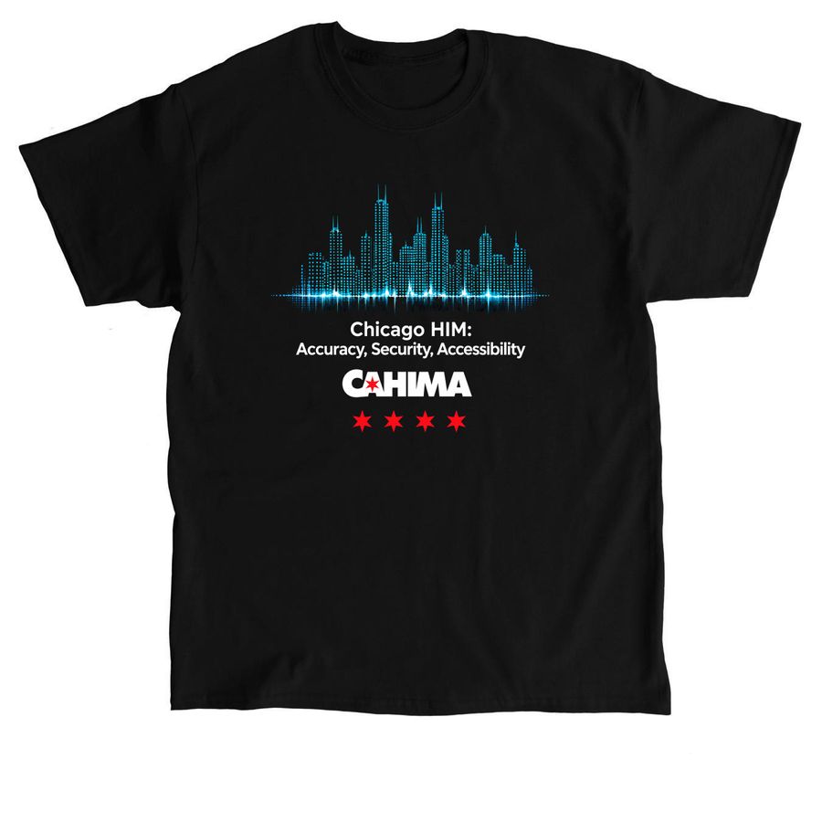 Chicago HIM Digital Skyline Shirt, a Black Classic Unisex Tee