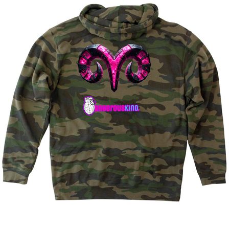 Team Aries, a Forest Camo Heavyweight Camo Pullover Hoodie