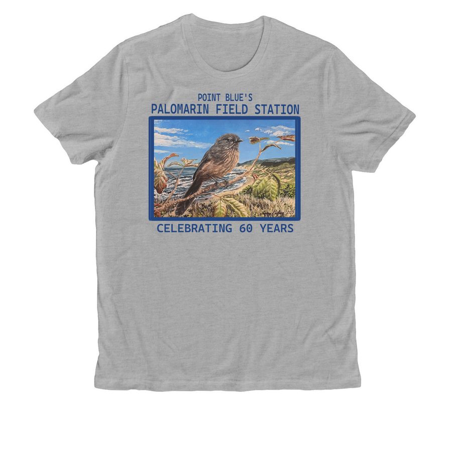Palomarin Field Station's 60th Anniversary!, a Granite Grey Heather Allmade Organic Cotton Unisex Tee