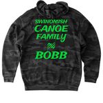 BLACK CLOUD 420 VLOGS, a Black Camo Heavyweight Camo Pullover Hoodie (back-view)