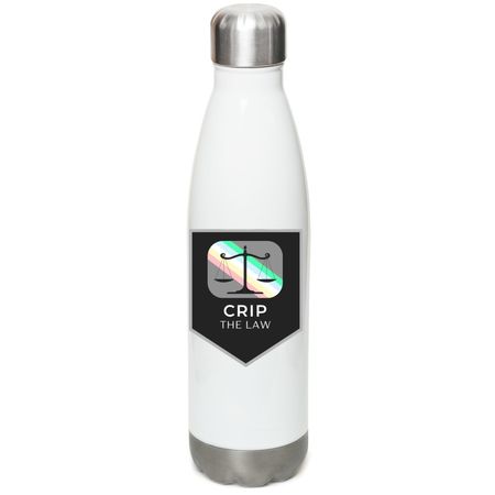 Drip the Law, a White Stainless Steel Water Bottle