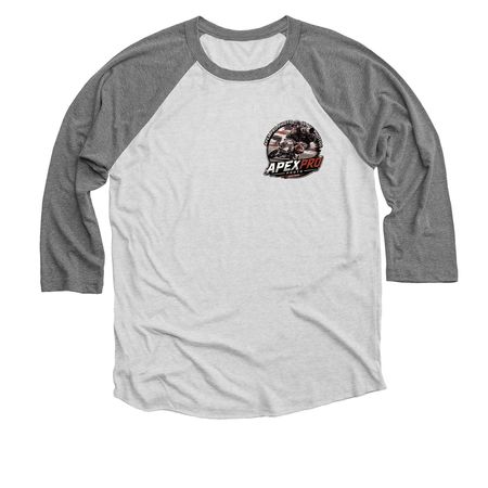 Apex Pro Photo, a Premium Heather and Heather White 3/4 Sleeve Baseball Tee
