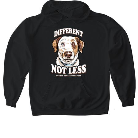 Different, not less, a Black Gildan Softstyle Pullover Hoodie