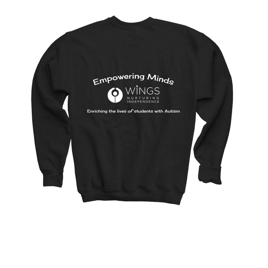 Youth (Hoodies & Crewnecks) White Logo, a Black Youth Crewneck Sweatshirt (back-view)