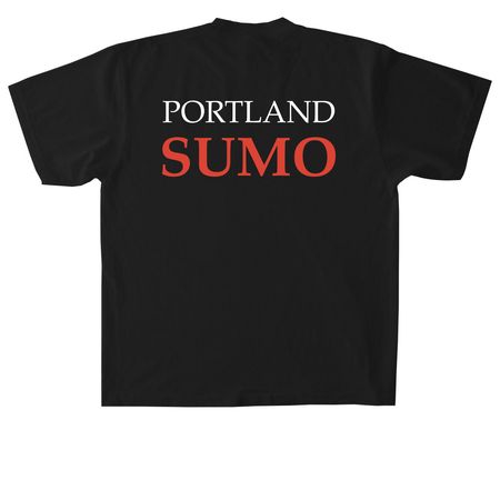 OG 2.0 Left Chest + Text on Back, a Black Heavyweight Garment Dye Tee (back-view)