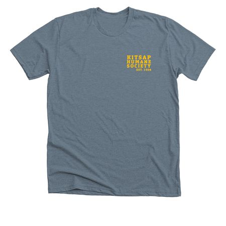 Vintage Spirit - Pup, a Heather Blue Storm Premium Unisex Tee (back-view)