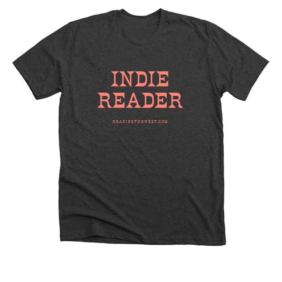 Indie Reader Mesa (pink text), a Dark Grey Heather Premium Unisex Tee