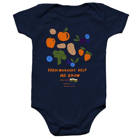 Farmworkers Help Me Grow - Baby, a Navy Infant Onesie