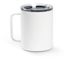Travel mug, a White Stainless Steel Travel Mug (back-view)