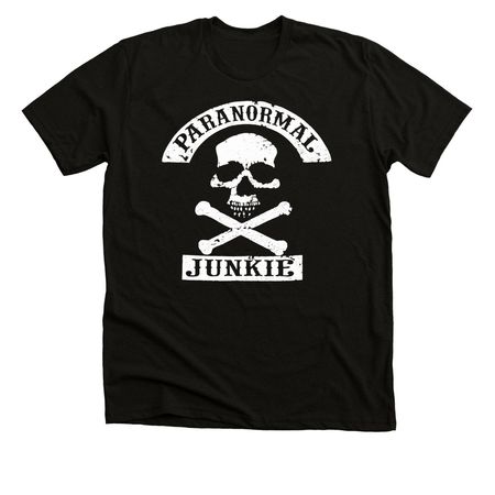 Paranormal Junkie, a Black Heather Premium Unisex Tee