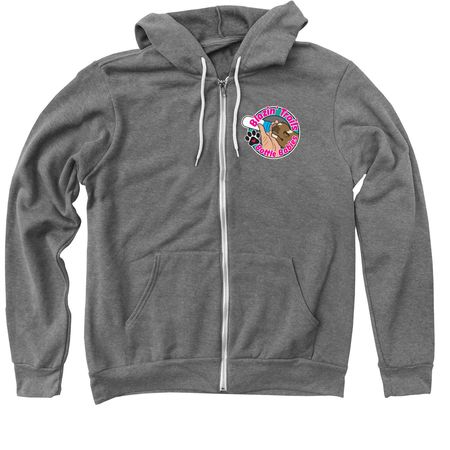 Ask Me About My BTBB Foster Puppy (zip-up), a Deep Heather Zip Up Hoodie