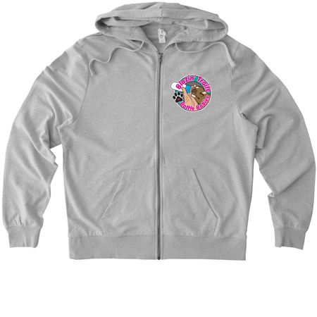 Ask Me About My BTBB Foster Puppy (zip-up), a Granite Grey Heather Allmade Organic French Terry Zip Up Hoodie