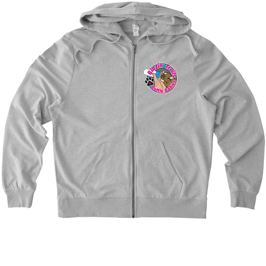 Ask Me About My BTBB Foster Puppy (zip-up), a Granite Grey Heather Allmade Organic French Terry Zip Up Hoodie