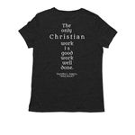 Good Work, a Space Black Allmade Eco Triblend Women?s Tee (back-view)