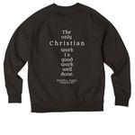 Good Work, a Deep Black Allmade Organic CVC Crewneck Sweatshirt (back-view)