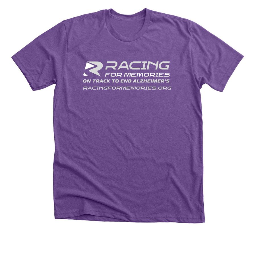 Racing for Memories, a Heather Team Purple Premium Unisex Tee