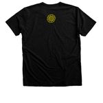 CHOP logo, a Black Heather Premium Unisex Tee (back-view)