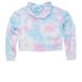 Black Logo/New Colors, a Cotton Candy Women?s Tie Dye Cropped Hoodie (back-view)