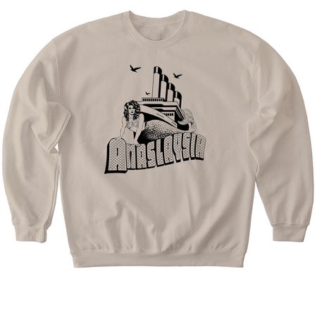 The Mermaiden Voyage, a Sand Softstyle Crewneck Sweatshirt