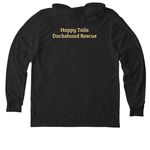 Dachshund Pumpkin Patch, a Space Black Allmade Eco Triblend Hoodie Tee (back-view)