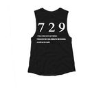 THE STU., a Black Women's Muscle Tank (back-view)