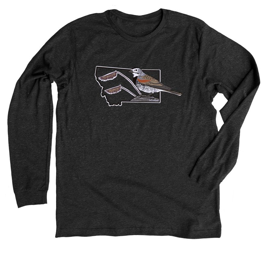 Thick-billed Longspur&nbsp;, a Dark Grey Heather Premium Long Sleeve Tee