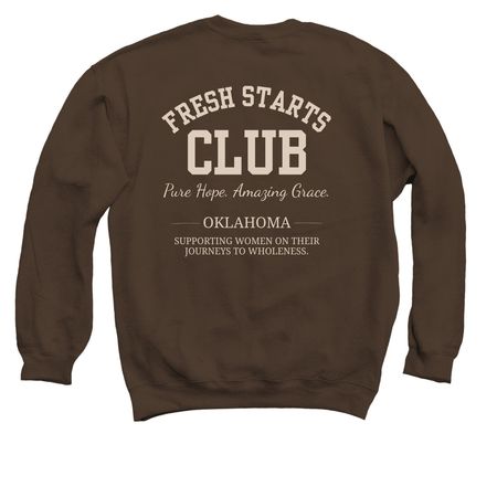 Fresh Starts Club, a Dark Chocolate Crewneck Sweatshirt
