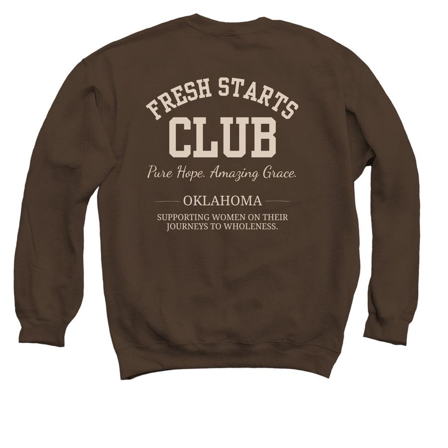 Fresh Starts Club, a Dark Chocolate Crewneck Sweatshirt