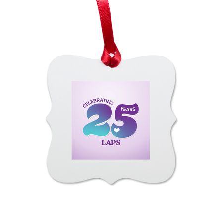 LAPS Turns 25 Hanging Ornament, a White Aluminum Square Ornament