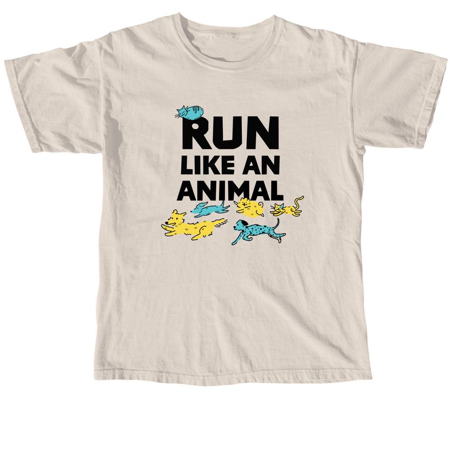 Run Like An Animal Marathon Shirt, a Ivory Comfort Colors Unisex Tee