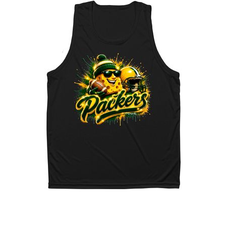 Packers Cheese Head -Performance Tank Top, a Black Unisex Performance Tank