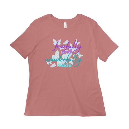 Fearfully and Wonderfully Made, a Mauve Women?s Relaxed Cotton Tee