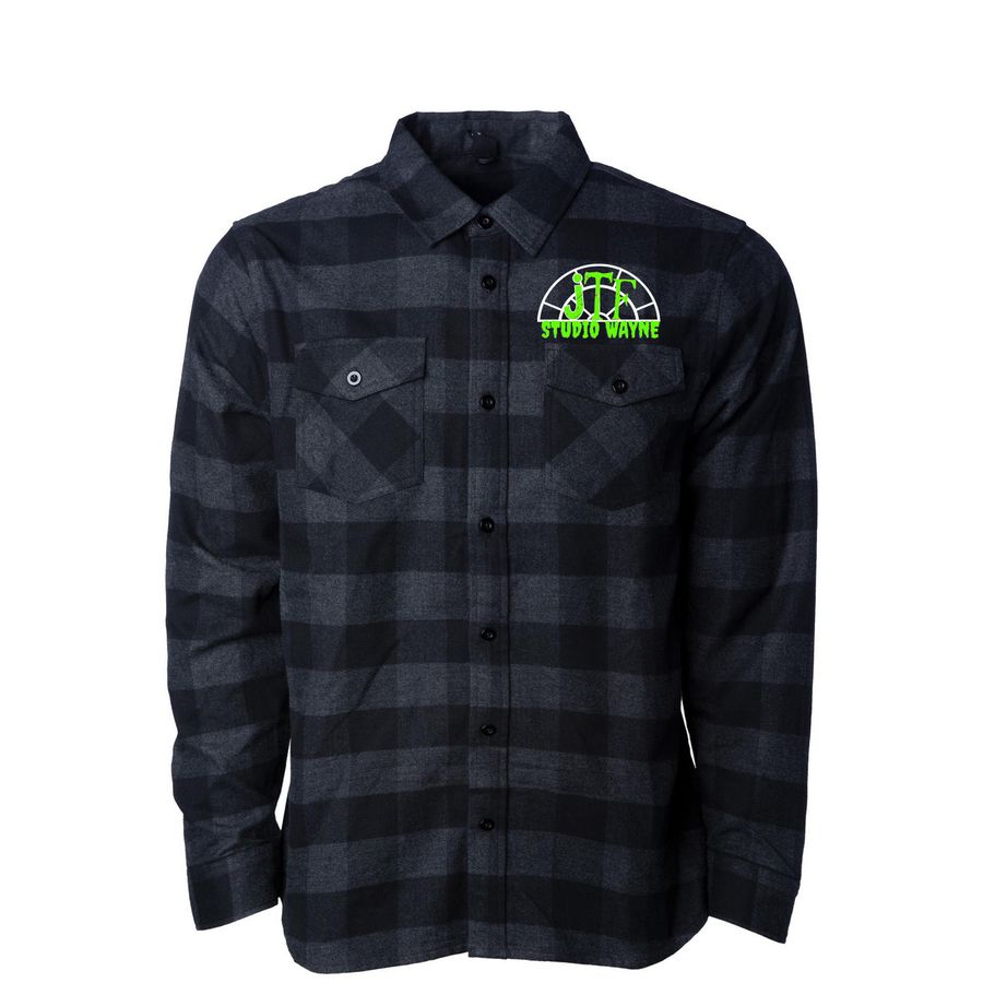 JTF Flannel, a Charcoal Heather/ Black Unisex Flannel Shirt