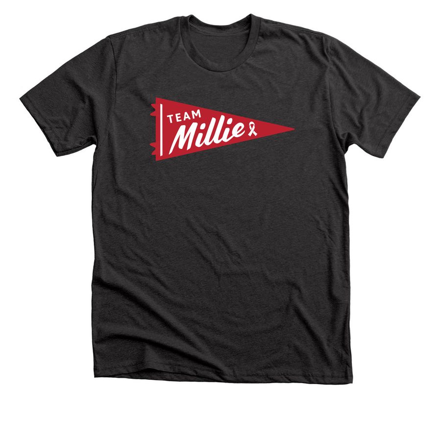 Team Millie: Flag, a Dark Grey Heather Premium Unisex Tee