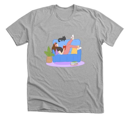 Stay Home and Read, a Athletic Heather Premium Unisex Tee