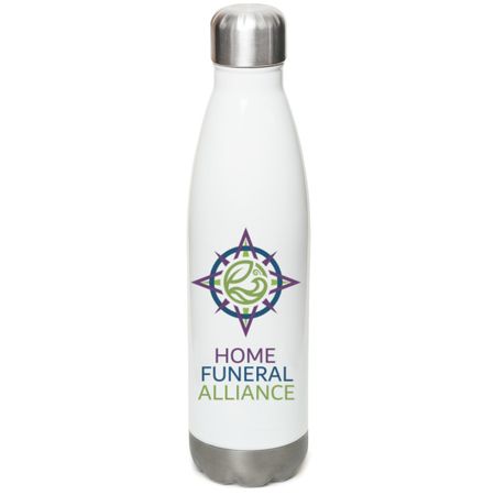 Home Funeral Alliance Water Bottle, a White Stainless Steel Water Bottle