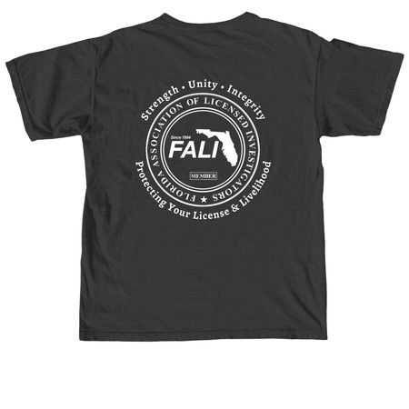 FALI - Strength?Unity?Integrity, a Pepper Comfort Colors Unisex Tee (back-view)