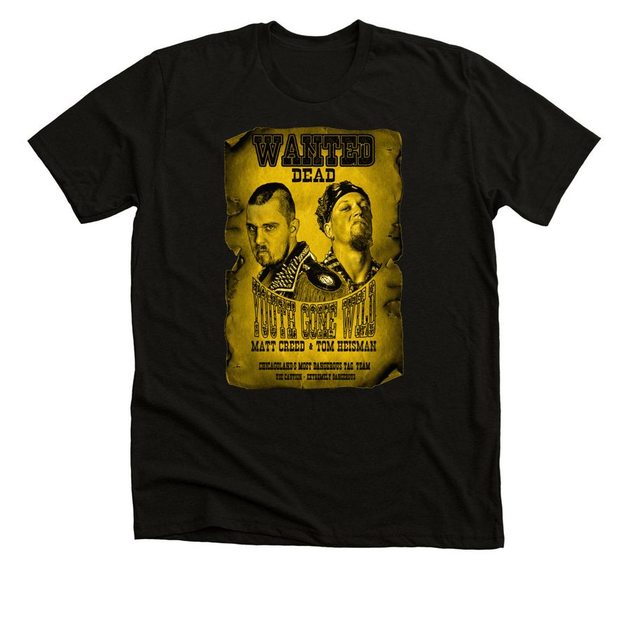 YGW "Wanted Dead", a Solid Black Blend Premium Unisex Tee