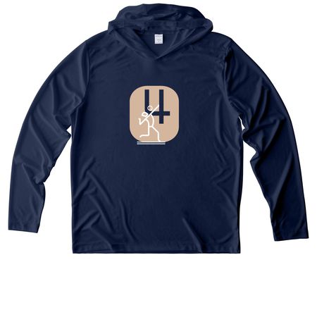 4th annual Performance style, a True Navy UV Performance Long Sleeve Hoodie