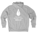 Rescue Hoodie - Retail, a Dark Grey Heather Nike Club Fleece Zip Up Hoodie (back-view)