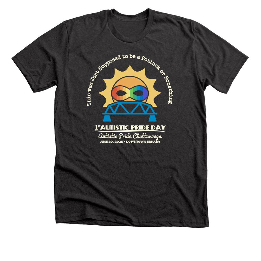 Not Just a Potluck, a Dark Grey Heather Premium Unisex Tee