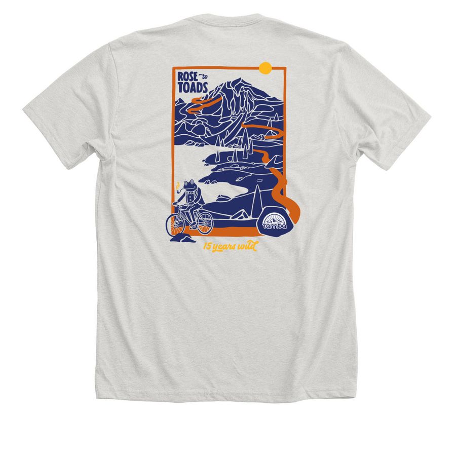 2026 Rose to Toads T-Shirts, a Heather Cement Premium Unisex Tee (back-view)